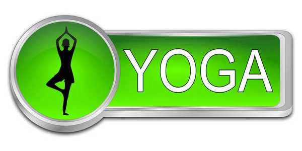 Yoga Button Green Illustration — Stock Photo, Image