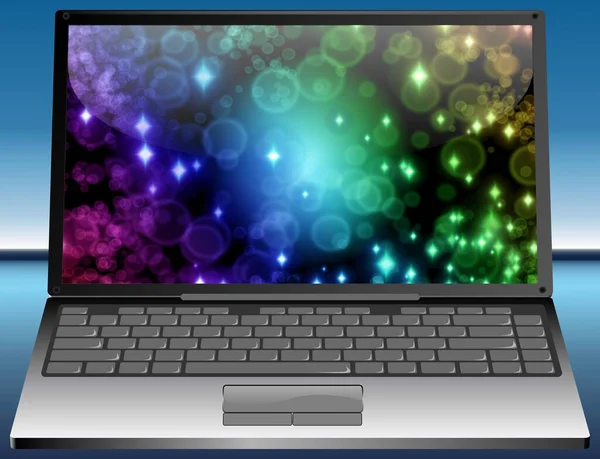 Laptop Absztrakt Asztali Számítógéppel Illusztráció — Stock Fotó