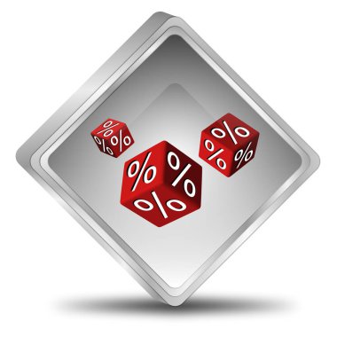 İndirim düğmesi gümüşü - 3D illüstrasyon