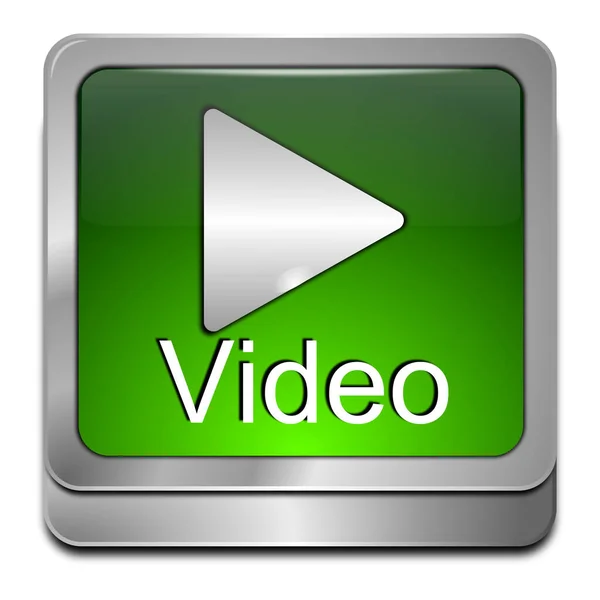 Play Video Button Green Illustration — Stock Photo, Image
