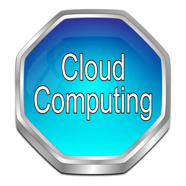 Botón Computación Nube Azul Ilustración —  Fotos de Stock