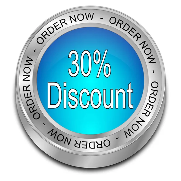 Discount Button Blue Illustration — Stock Photo, Image