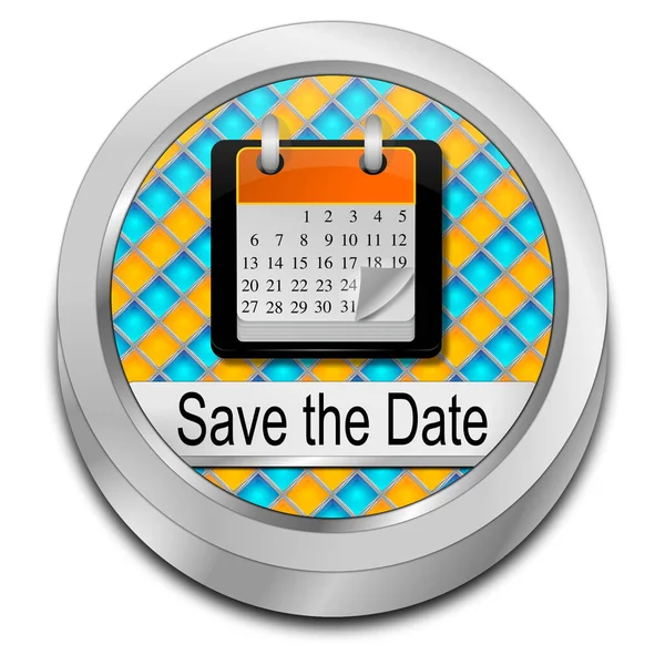 Date Buttonorange Blue Illustration — Stock Photo, Image