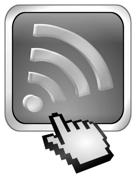 Kostenlose Wifi Taste Silber Mit Cursor Illustration — Stockfoto