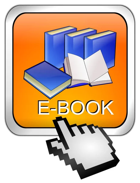 오렌지색 삽화가 Book Button — 스톡 사진