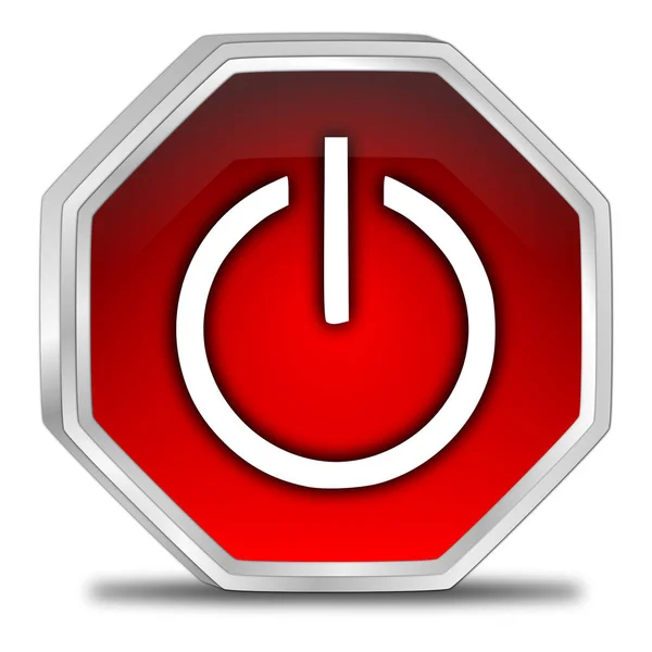 Power Button Czerwony Ilustracja — Zdjęcie stockowe