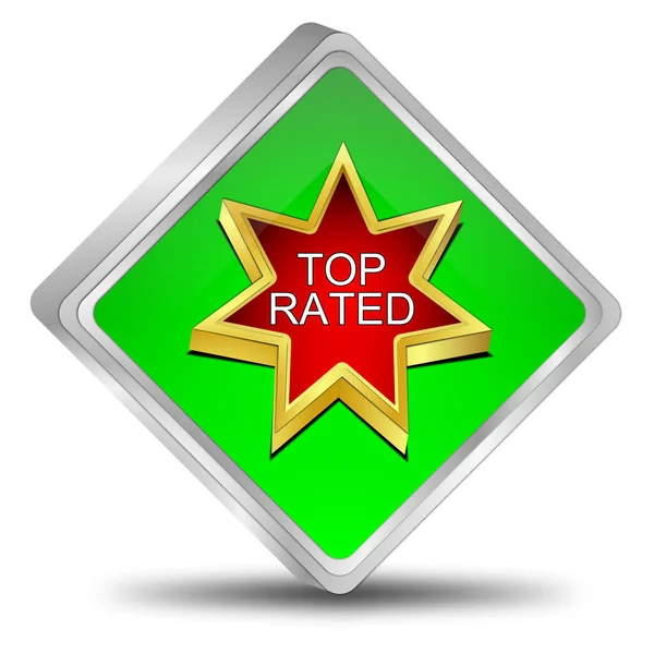 Top Rated Button Green Red Illustration — Stok Foto
