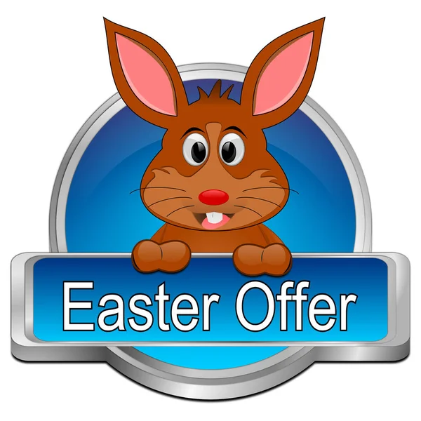 Easter Offer Button Blue Illustration — Stock Photo, Image