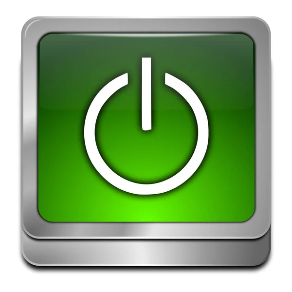 Power Button Zielony Ilustracja — Zdjęcie stockowe