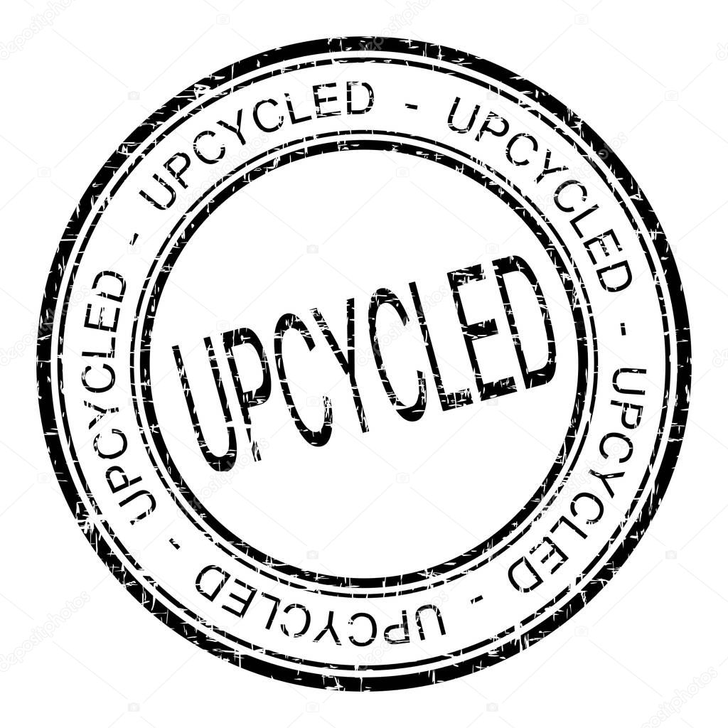 Upcycled rubber stamp on white background  illustration