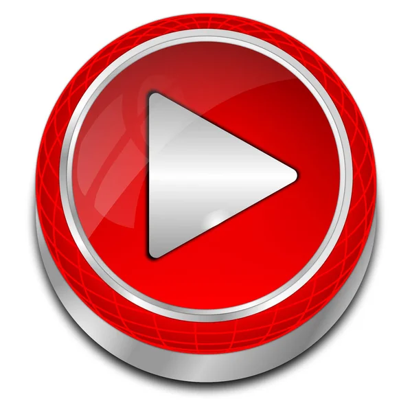 Düğme kırmızısını çal - 3B illüstrasyon