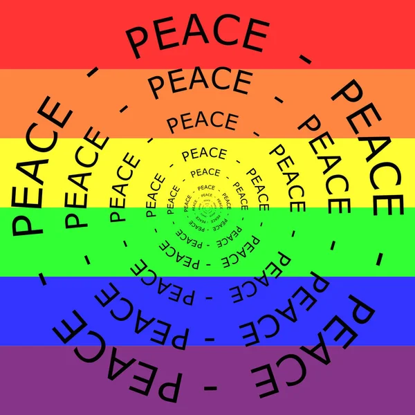 Peace Wordcloud Rainbow Background Illustration — стоковое фото