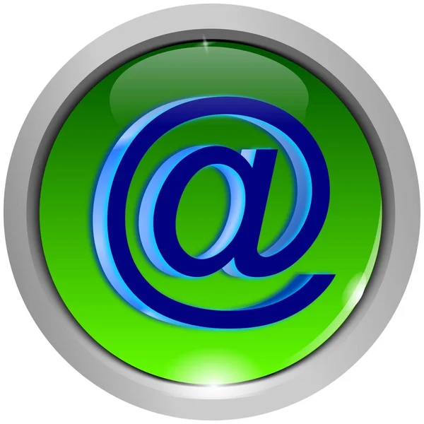 Mail Button Green Blue Illustration — Stock Photo, Image