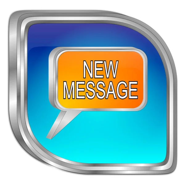 Nuevo Botón Mensaje Azul Naranja Ilustración —  Fotos de Stock