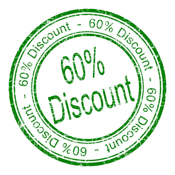 Discount Rubber Stamp Green Illustration — Stock Photo, Image
