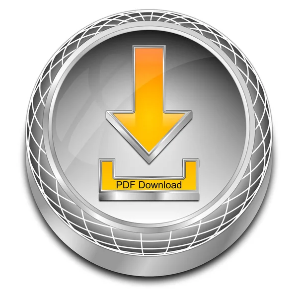 PDF Download button siilver orange - 3D illustration