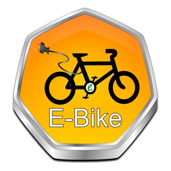 E-Bike Button orange - 3D illustration