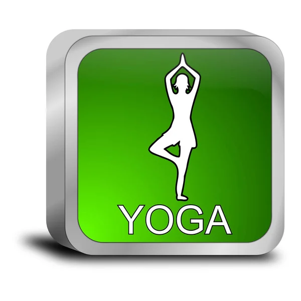 Yoga Button Green Illustration — Stock Photo, Image