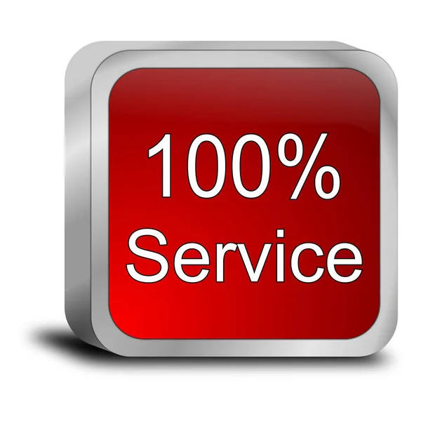 100 Service Knop Rood Illustratie — Stockfoto
