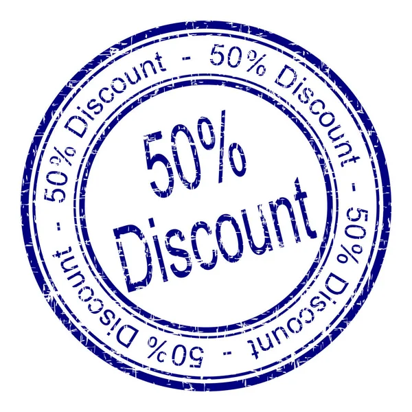 Discount Rubber Stamp Blue White Background Illustration — Stock Photo, Image