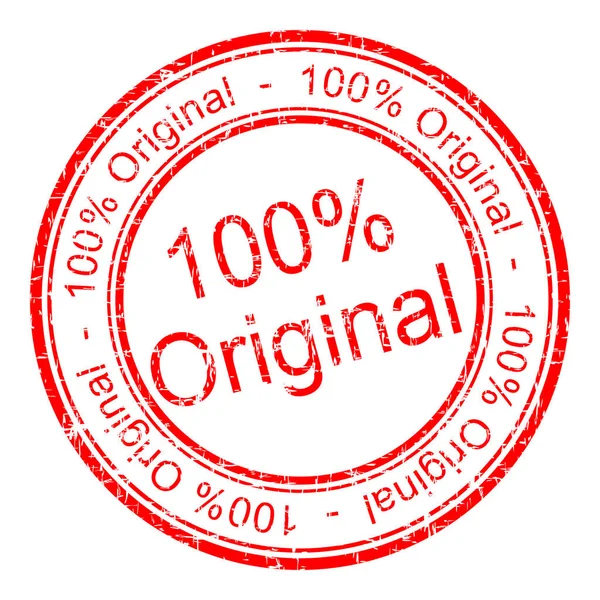 100 Оригинальная Резиновая Печать Красного Цвета Белом Фоне Иллюстрация — стоковое фото