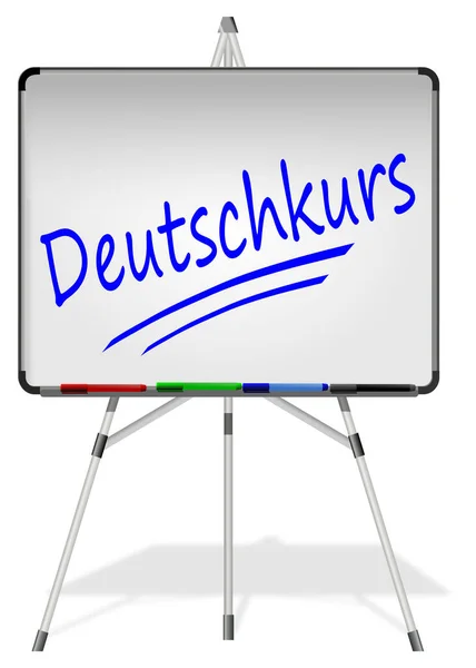 Whiteboard Language Course German Illustration — Stok fotoğraf