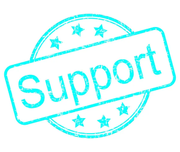 Support Rubber Stamp Blue Illustration — Stockfoto