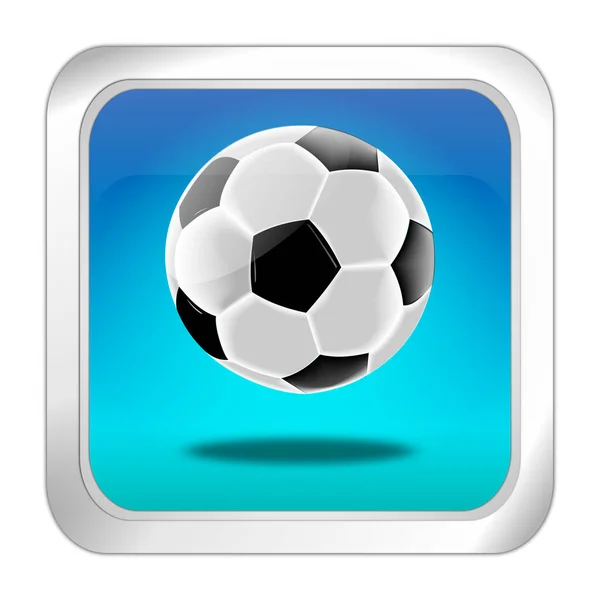 Button Soccer Ball Blue Illustration — Foto de Stock