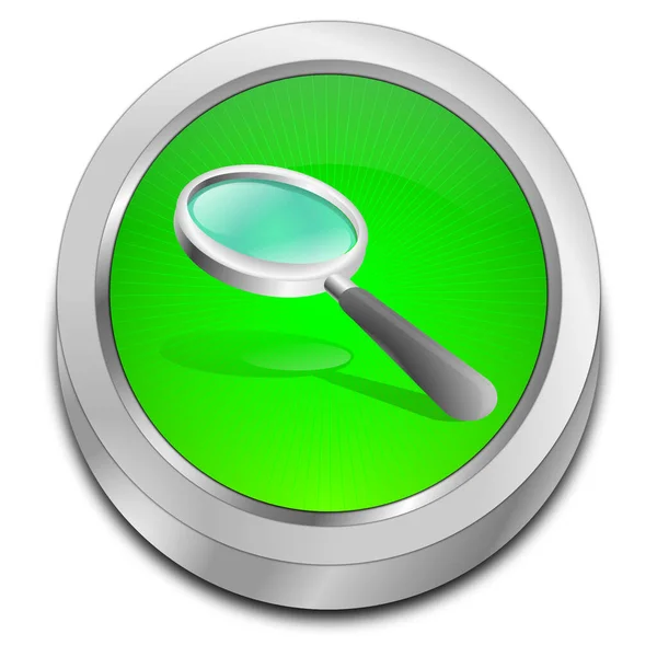 Magnifying Glass Button Green Illustration — Stock Photo, Image