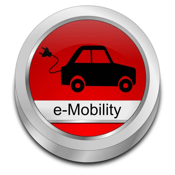 e-Mobility Button red - 3D illustration