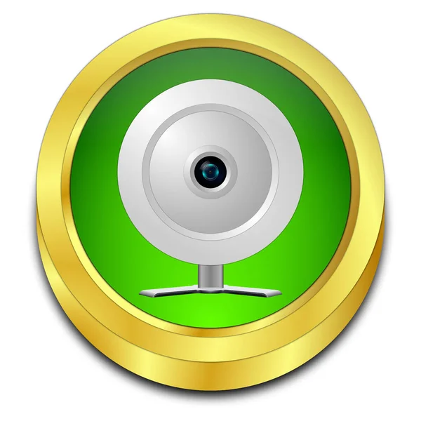 Knop Met Webcam Groen Goud Illustratie — Stockfoto