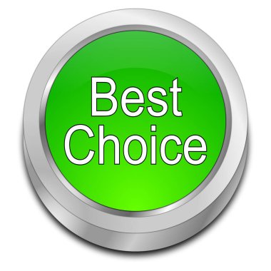 Best Choice button green - 3D illustration
