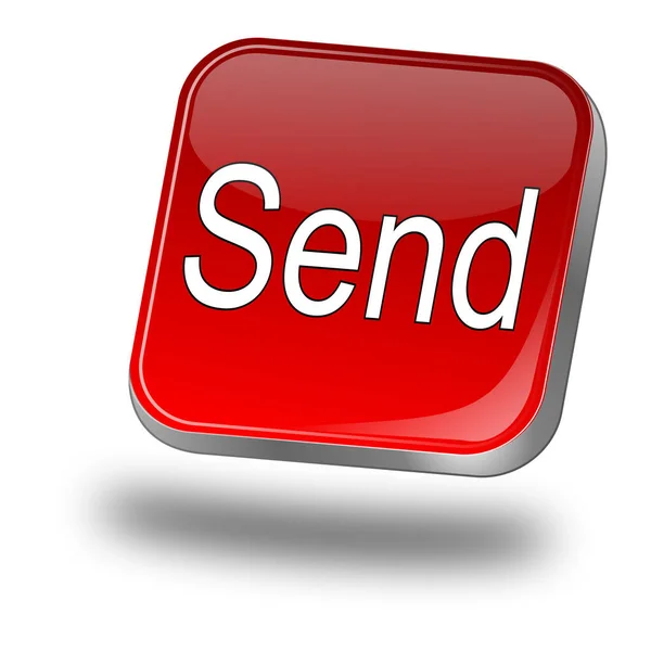 Send Button Red Illustration — 图库照片