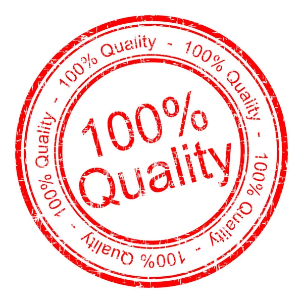 100 Quality Rubber Stamp Red Illustration — Photo