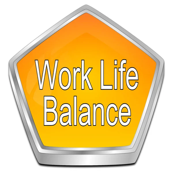 Werk Life Balance Knop Oranje Illustratie — Stockfoto