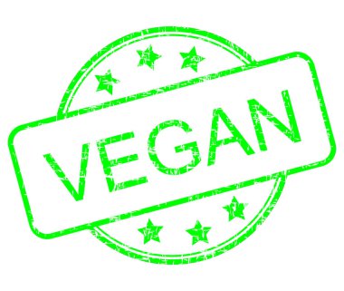 Vegan rubber stamp pastel green - illustration
