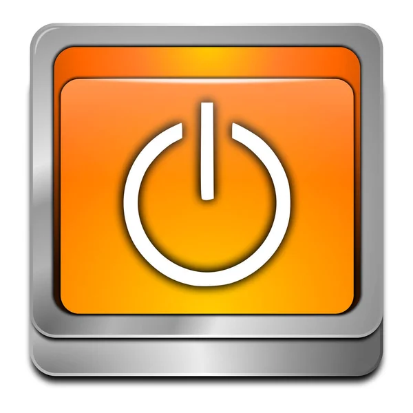 Bouton Power Orange Illustration — Photo