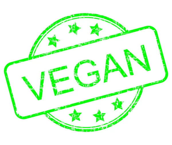 Vegan Rubber Stamp Pastel Green Illustration — Zdjęcie stockowe