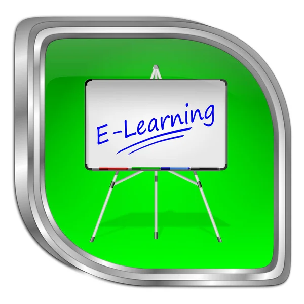 E-Learning Button green - 3D illustration
