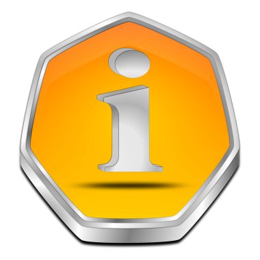 Information Button orange - 3D illustration
