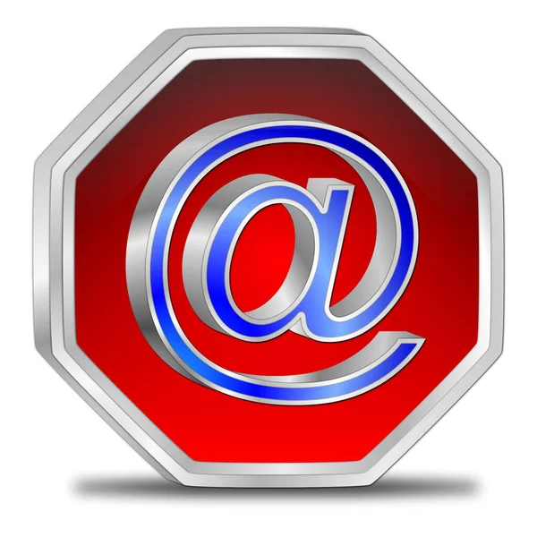 Mail Button Red Blue Illustration — Stock Photo, Image