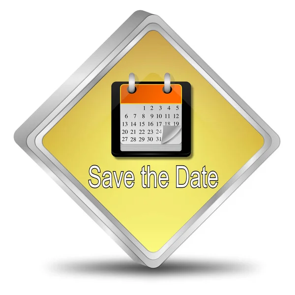 Date Button Gold Illustration — Stock Photo, Image