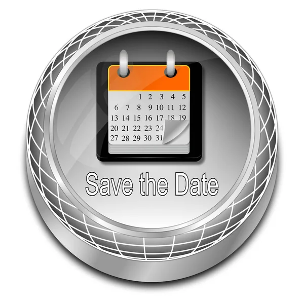 Date Button Silver Illustration — Stock Photo, Image