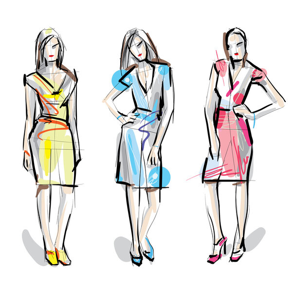 Fashion models. Sketch