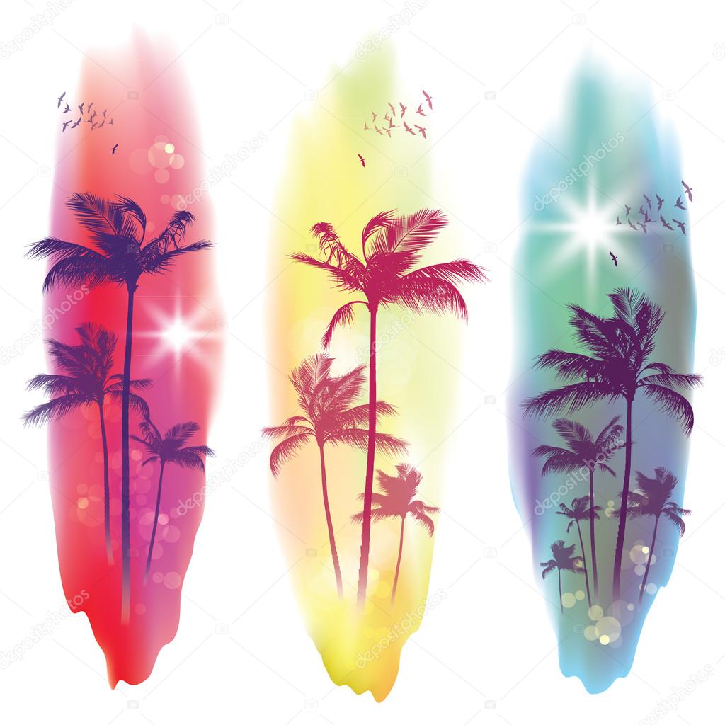 Exotic Palm Trees Background Banners