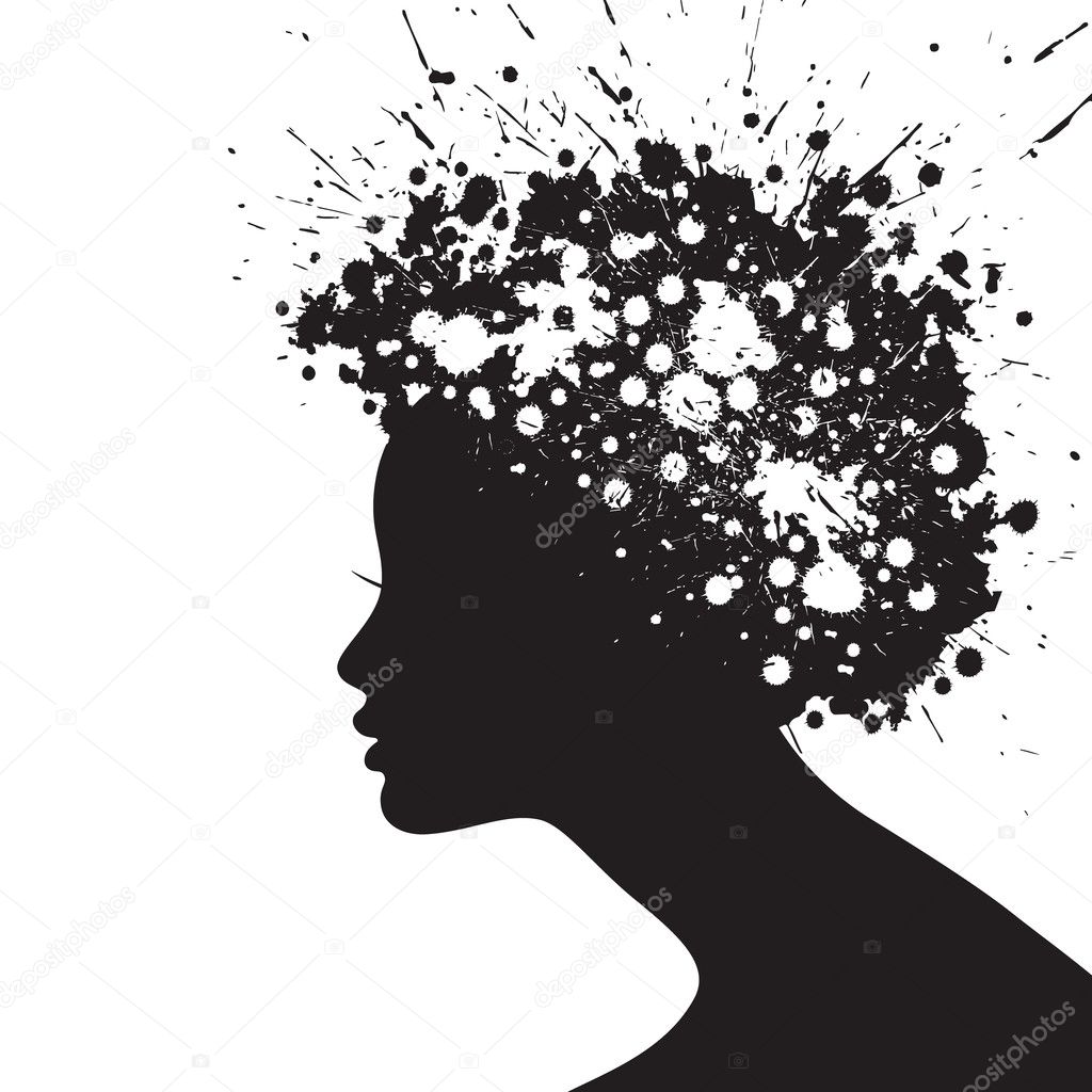 Woman hairstyle silhouette