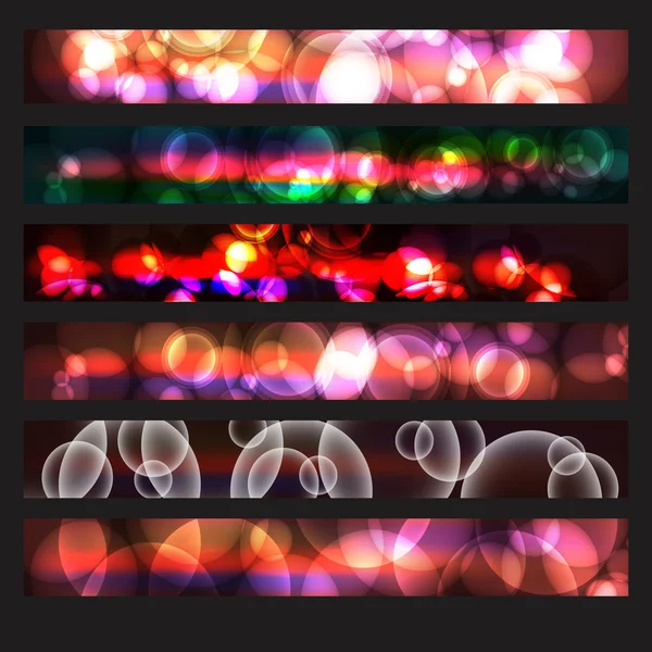 抽象的な光る背景バナー セット — ストックベクタ