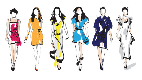 Mujer modelo de moda — Vector de stock
