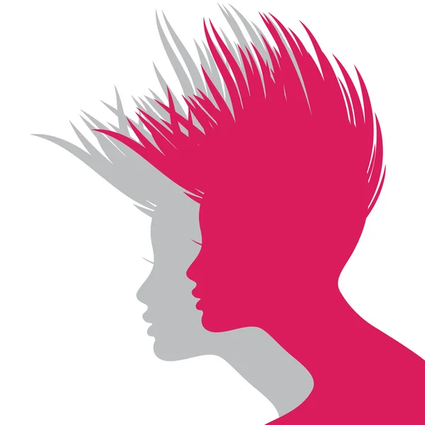 Woman hairstyle silhouette — Stock Vector