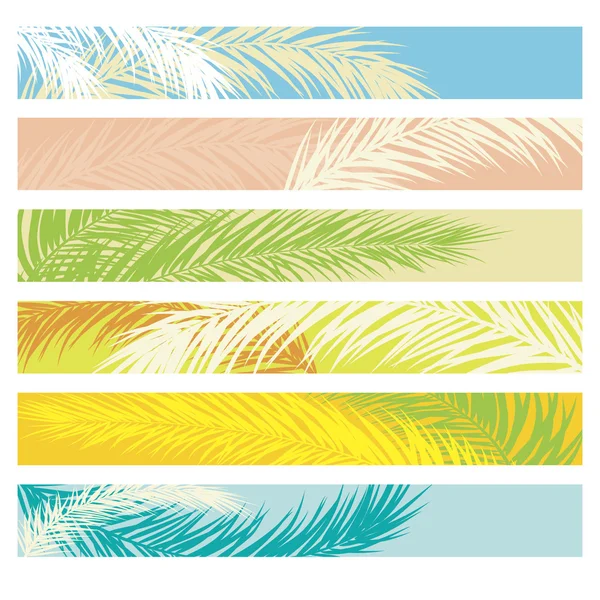 Abstrakt palm tree bakgrund banner set — Stock vektor